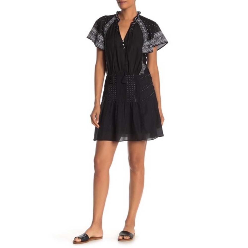 Veronica Beard black Minos embroidered dress